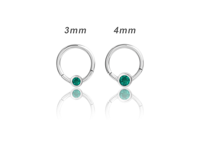 SS316L JEWELLED DISC HINGED SEGMENT RING FOR UPPER LIP (GLOSS FI