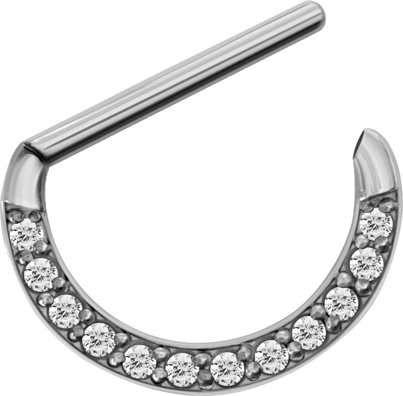 SS316L CASTING JEWELLED NIPPLE CLICKER SHIELD (CZ SETTING)