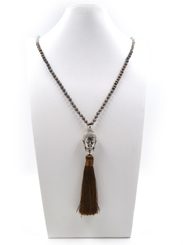 KETTE "BUDDHA" MINT/GRAU