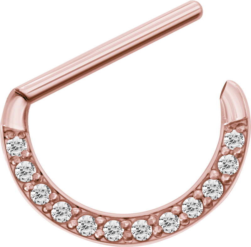 SS316L CASTING JEWELLED NIPPLE CLICKER SHIELD (CZ SETTING)
