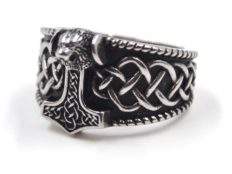 EDELSTAHLRING "THORSHAMMER WOLF"