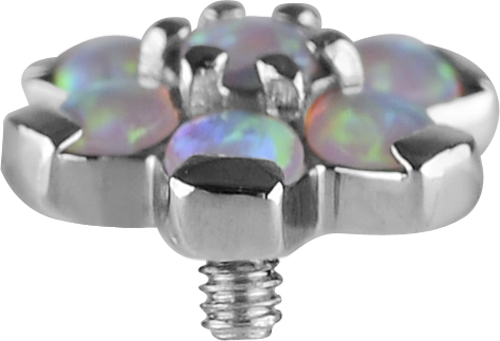 SS316L SYNTHETIC OPAL FLOWER ATTACHMENT