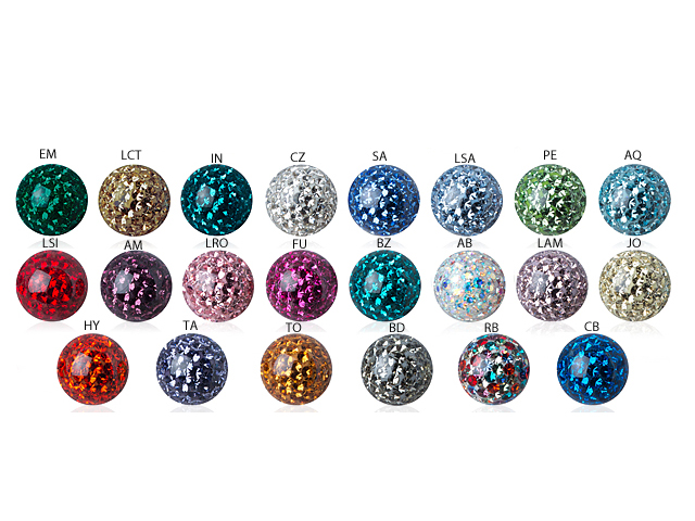 EPOXY COVERED 3MM CRYSTAL BALL MICRO CIRCULAR BARBELLS