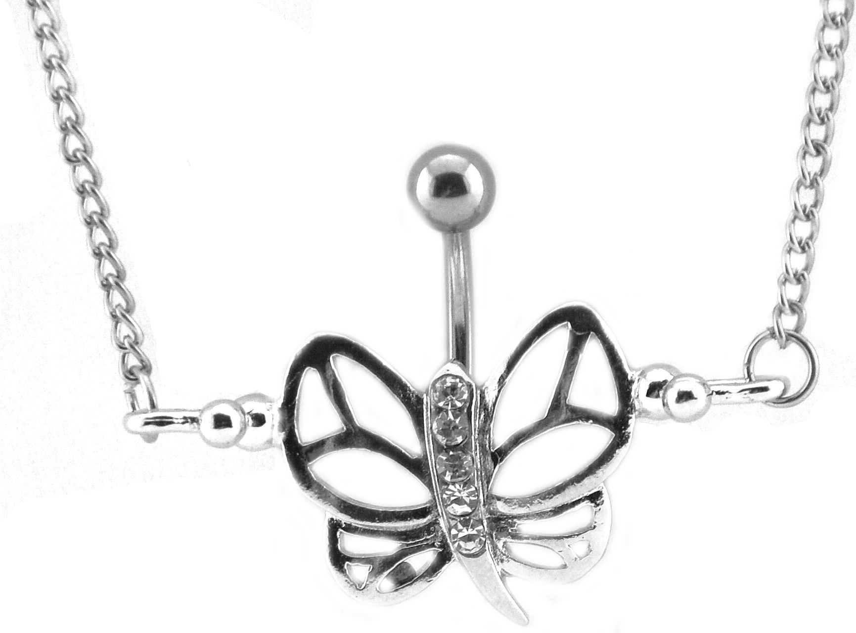 SS316L BAUCHKETTE MIT SCHMETTERLING