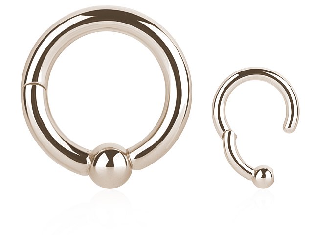 ROSEGOLD PVD SS316L CASTING HINGED BCR RING - 12GA (2.0MM)